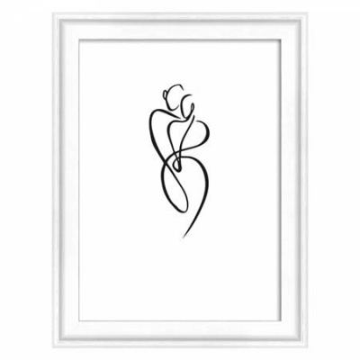 Képkeret, fa, 10x15 cm, "Silhouette", fehér