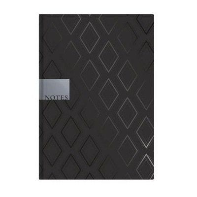 Jegyzetfüzet, A5, vonalas, 96 lap, TOPTIMER "Notes", fekete gyémánt