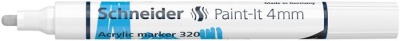 Dekormarker, akril, 4 mm, SCHNEIDER "Paint-It 320", fehér