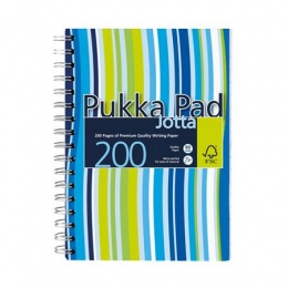 Spirálfüzet, A6, vonalas, 100 lap, PUKKA PAD "Stripe Jotta"